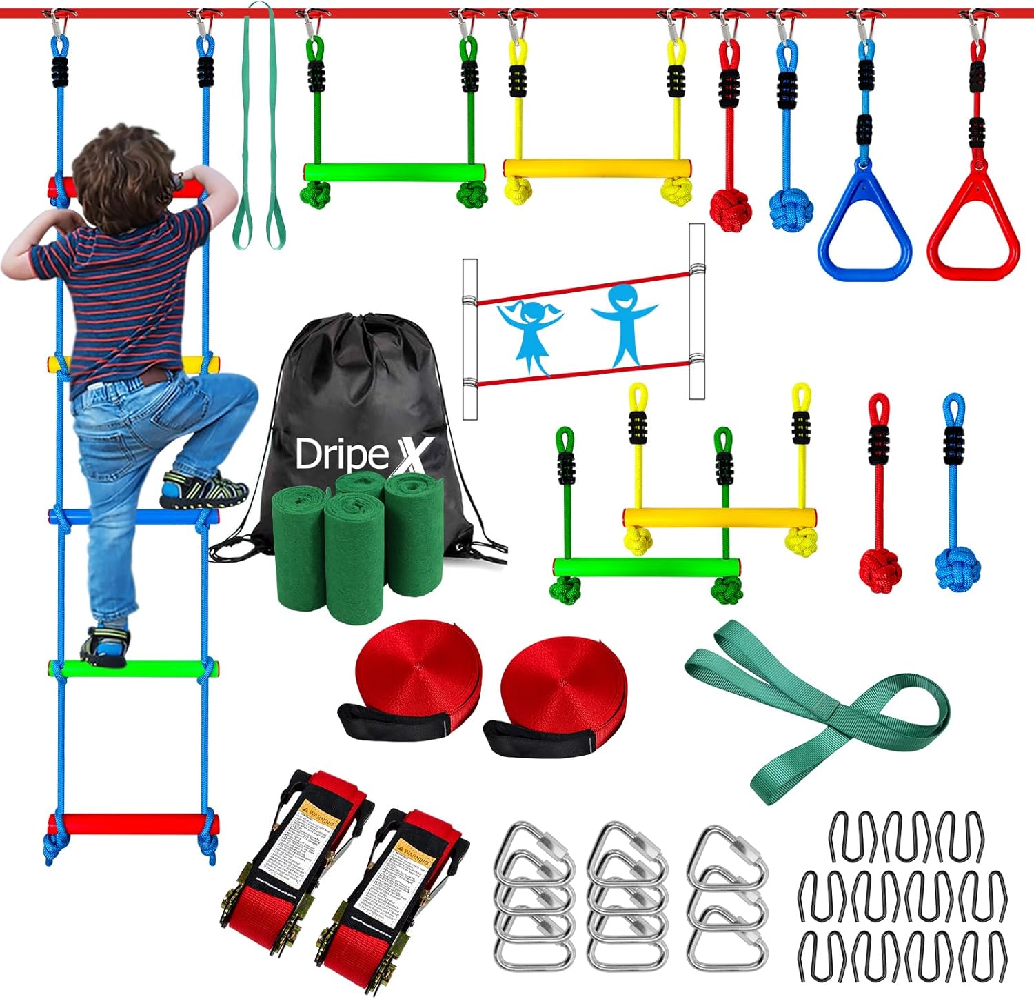 Dripex Ninja Warrior Obstacle Course — 2 × 50 ft